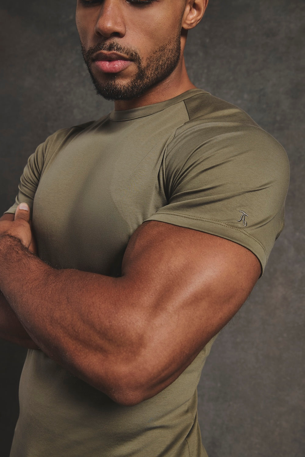 Mercerised Cotton T-Shirt in Khaki - TAILORED ATHLETE - USA