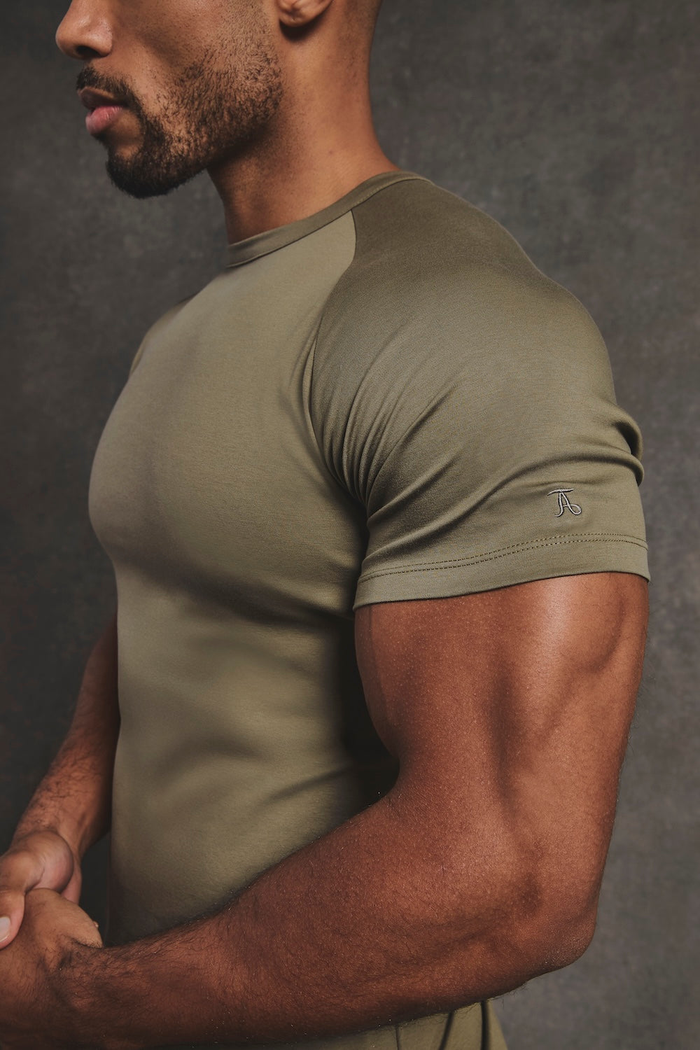 Mercerised Cotton T-Shirt in Khaki - TAILORED ATHLETE - USA
