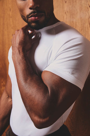 Mercerised Cotton T-Shirt in White - TAILORED ATHLETE - USA