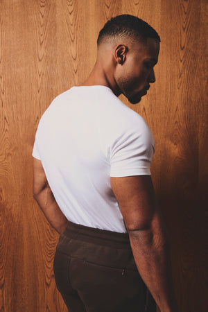 Mercerised Cotton T-Shirt in White - TAILORED ATHLETE - USA