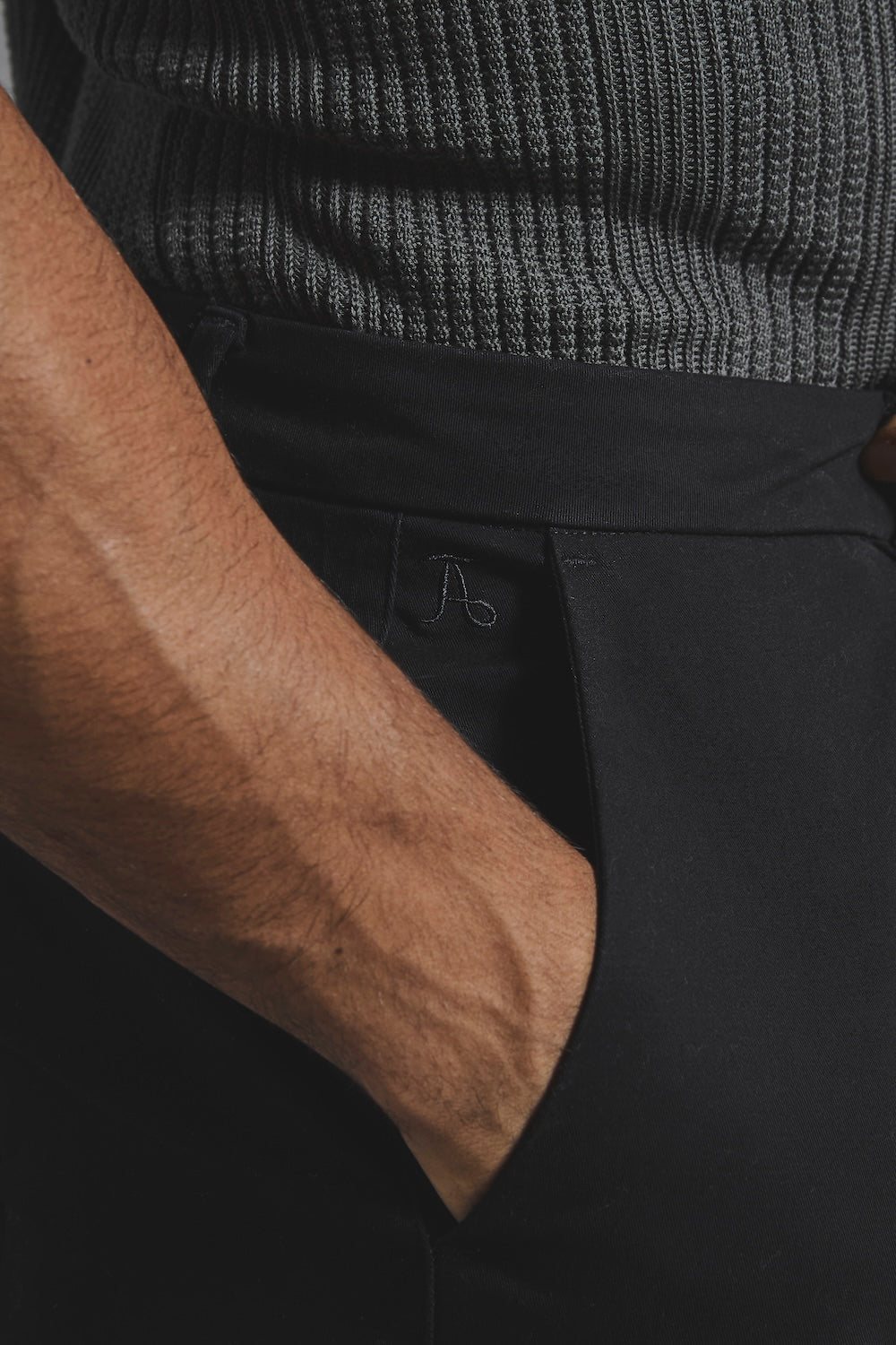 Athletic Fit Cotton Stretch Chino Pants in Black - TAILORED ATHLETE - USA