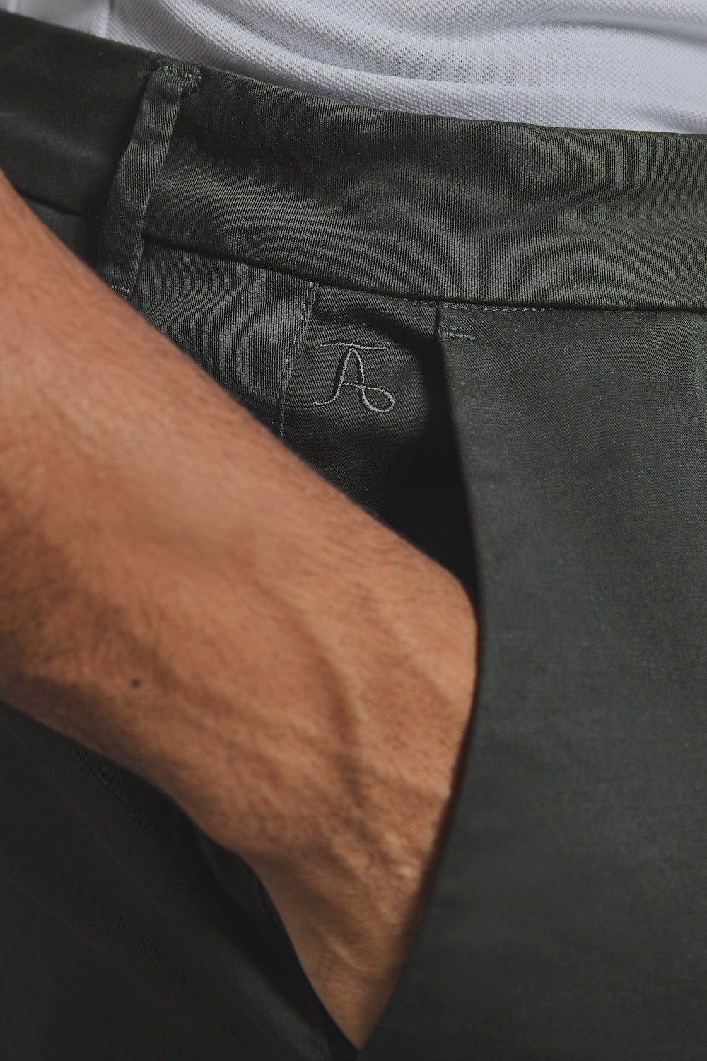 Athletic Fit Cotton Stretch Chino Pants in Dark Khaki - TAILORED ATHLETE - USA