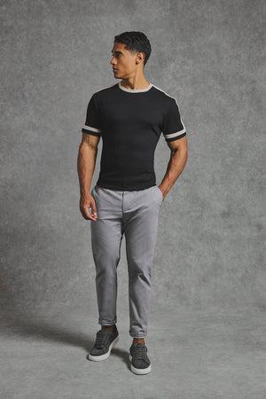 Athletic Fit Cotton Stretch Chino Pants in Pale Grey - TAILORED ATHLETE - USA