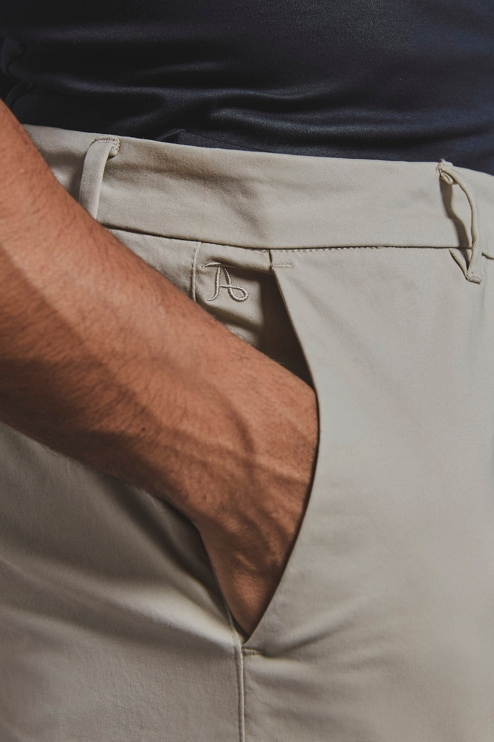 Athletic Fit Cotton Stretch Chino Pants in Stone - TAILORED ATHLETE - USA