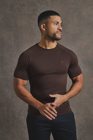 Athletic Fit T-Shirt in Chocolate - TAILORED ATHLETE - USA