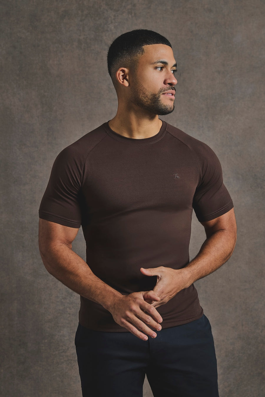 Athletic Fit T-Shirt in Chocolate - TAILORED ATHLETE - USA