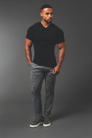 Athletic Fit V-Neck in Black - TAILORED ATHLETE - USA