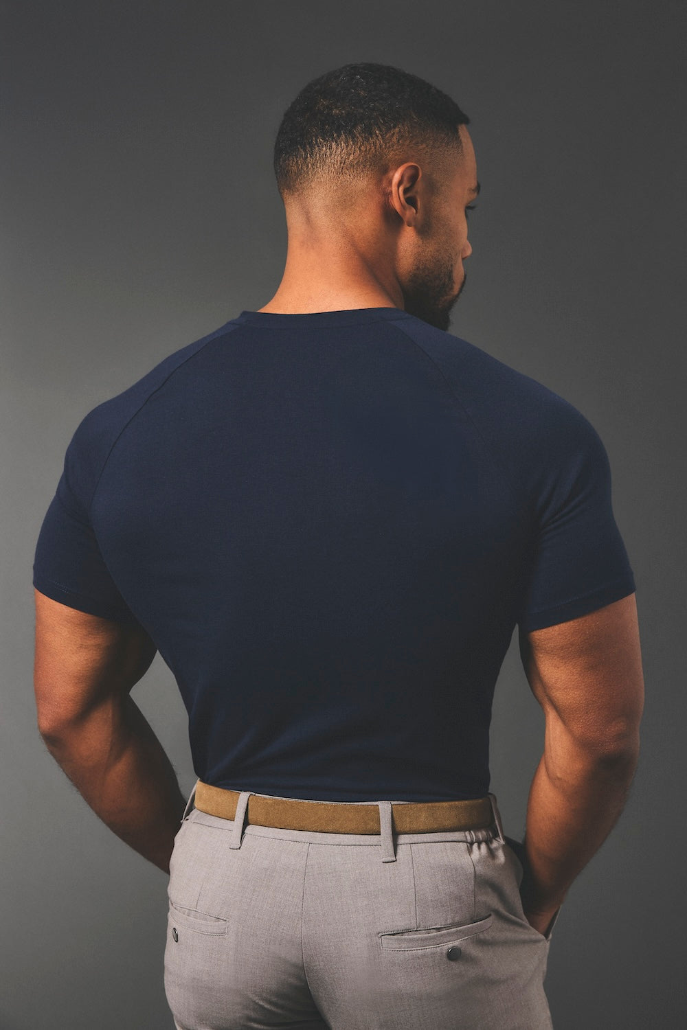 Athletic Fit V-Neck in Navy - TAILORED ATHLETE - USA