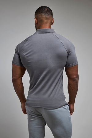 Athletic Fit Polo Shirt in Charcoal - TAILORED ATHLETE - USA