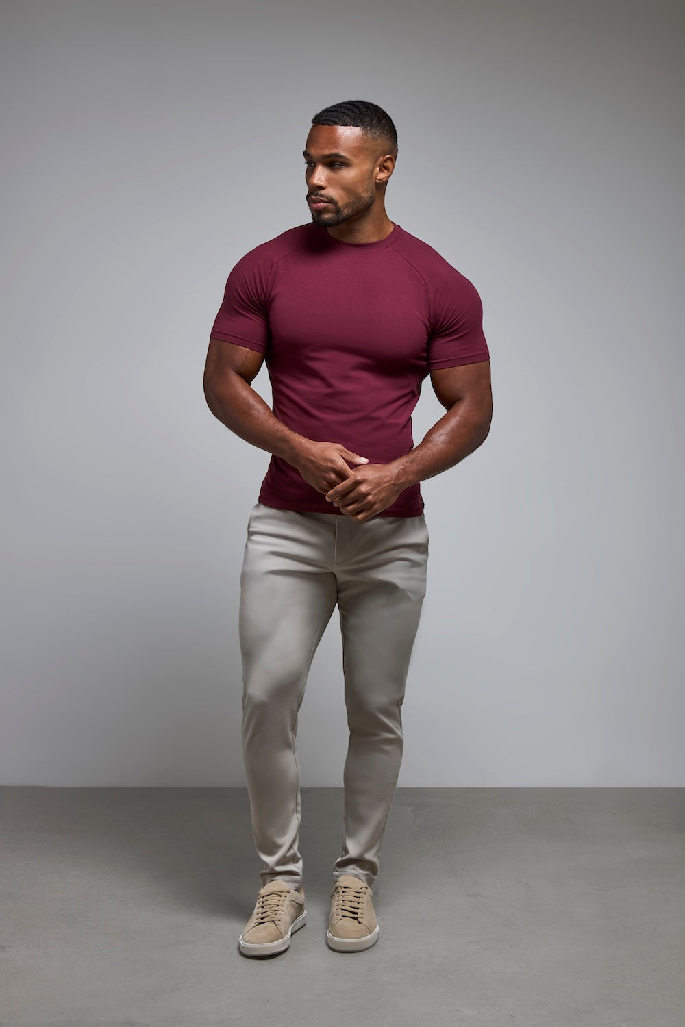 Athletic Fit T-Shirt in Burgundy - TAILORED ATHLETE - USA