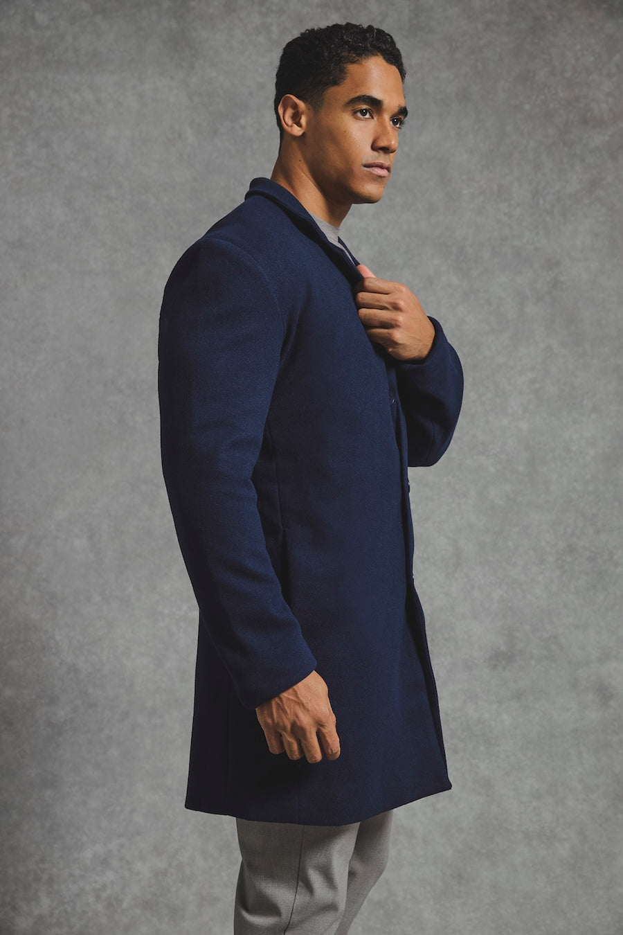Single Breasted Overcoat in Navy - TAILORED ATHLETE - USA