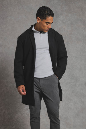 Single Breasted Overcoat in Black - TAILORED ATHLETE - USA