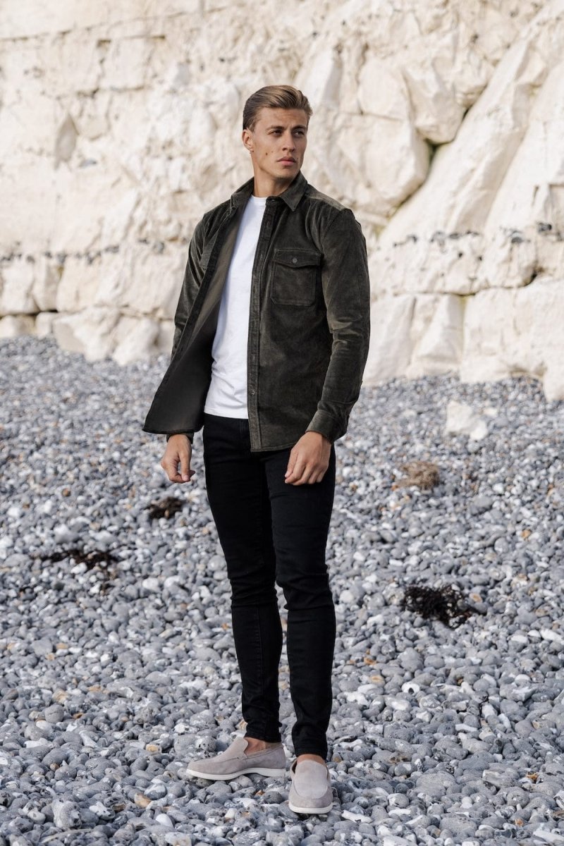 Cord Overshirt in Olive Green - TAILORED ATHLETE - USA