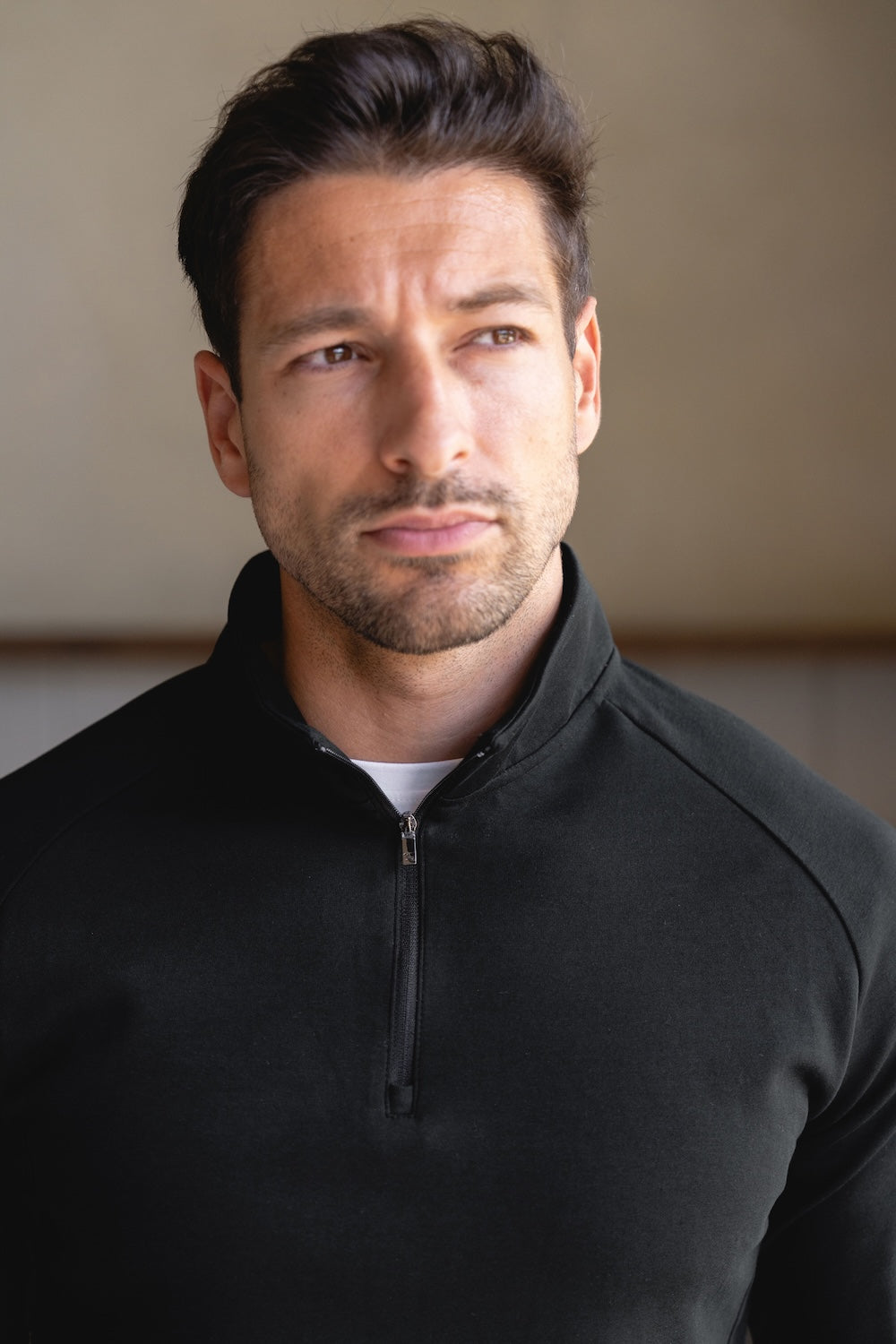 Interlock Half Zip Sweatshirt in Black - TAILORED ATHLETE - USA