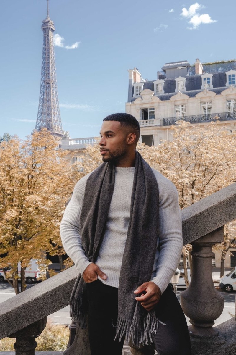 Soft Cable Crew Neck in Pale Grey Marl - TAILORED ATHLETE - USA