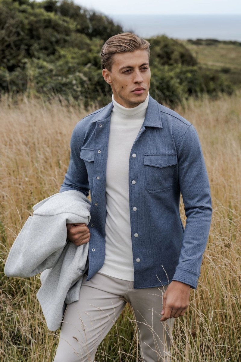 Twill Twin Pocket Overshirt in Slate Blue - TAILORED ATHLETE - USA