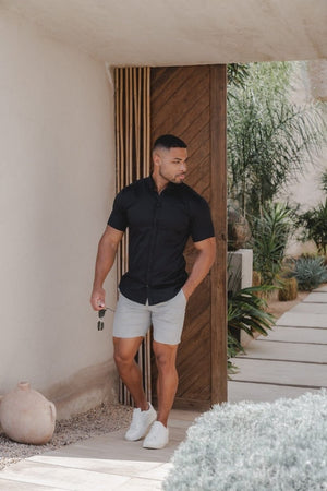 Athletic Fit Chino Shorts 7" in Pale Grey - TAILORED ATHLETE - USA