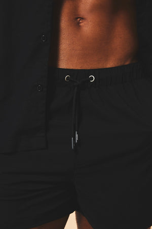 Quick Dry Plain Swim Shorts in Black - TAILORED ATHLETE - USA