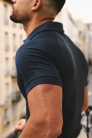Luxe Smart Polo Shirt in Ink Blue - TAILORED ATHLETE - USA