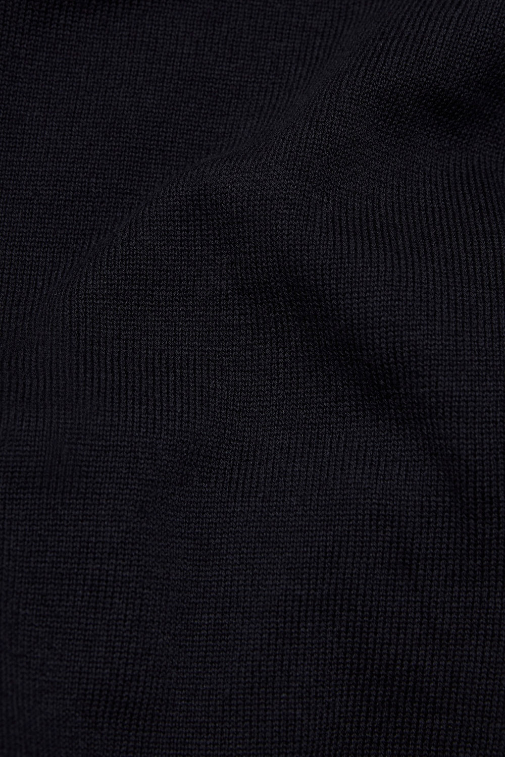 Pure Cotton Knitted Button Neck Sweater in Black - TAILORED ATHLETE - USA