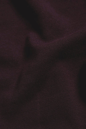 Pure Cotton Knitted Crew Neck Sweater in Dark Bordeaux - TAILORED ATHLETE - USA