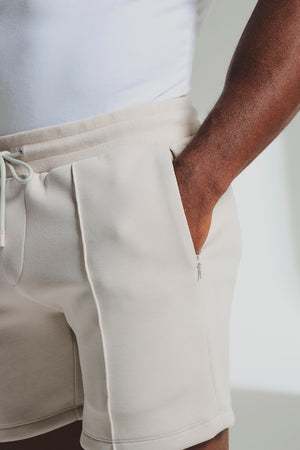 Luxe Sweat Shorts in Chalk - TAILORED ATHLETE - USA