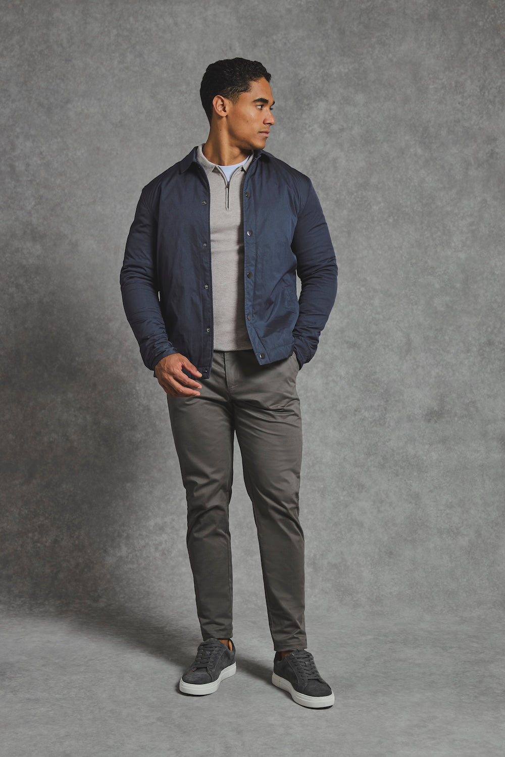 Shower Resistant Padded Coat Jacket in Navy - TAILORED ATHLETE - USA