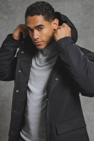 Shower Resistant Padded Parka in Black - TAILORED ATHLETE - USA