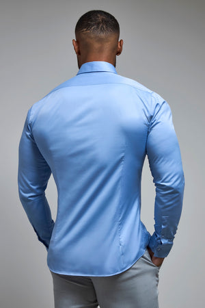 Athletic Fit Signature Shirt in Mid Blue - TAILORED ATHLETE - USA
