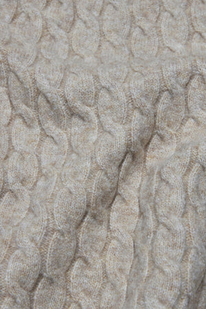 Soft Cable Half Zip Neck Sweater in Neutral Marl - TAILORED ATHLETE - USA