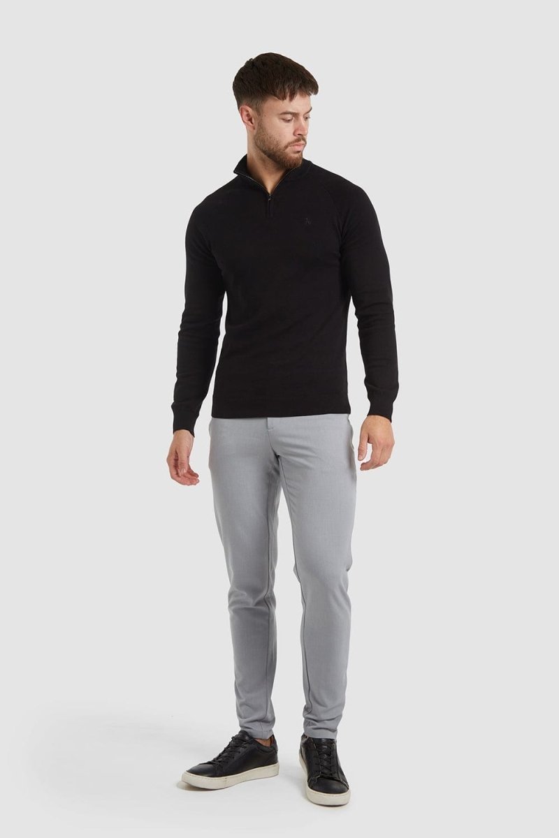 Half Zip Neck in Black - TAILORED ATHLETE - USA