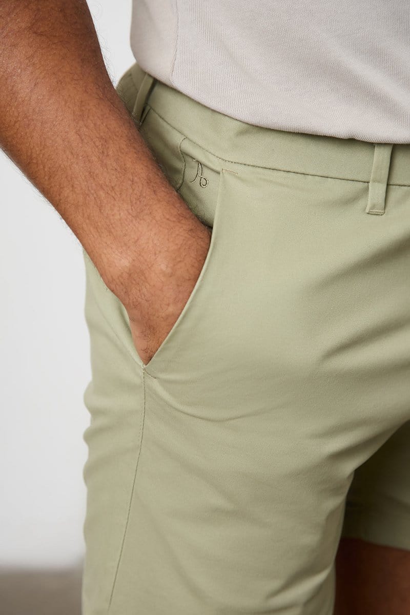 Athletic Fit Chino Shorts 5" in Sage - TAILORED ATHLETE - USA