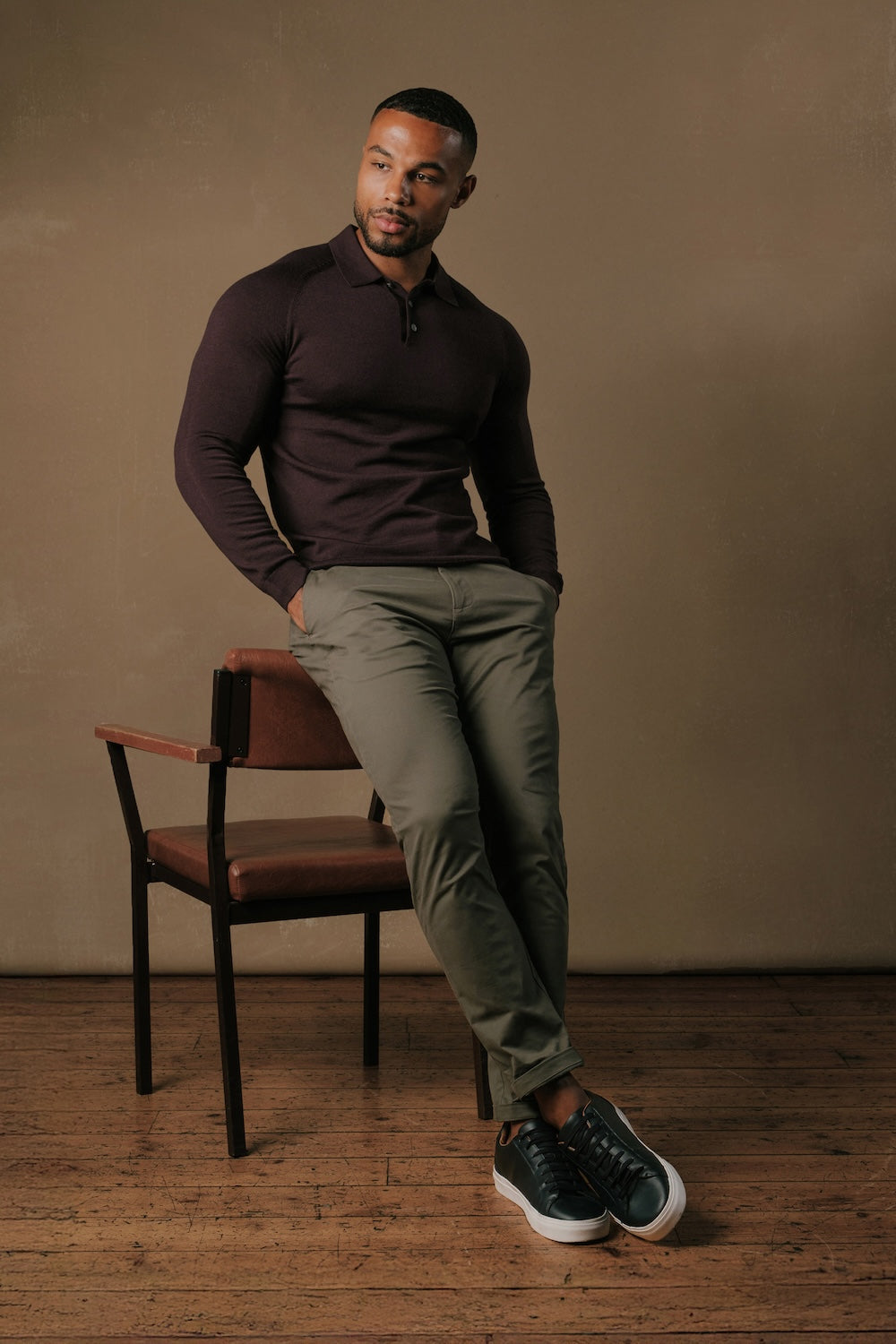 Extra Fine Merino Wool Polo Shirt in Dark Bordeaux - TAILORED ATHLETE - USA