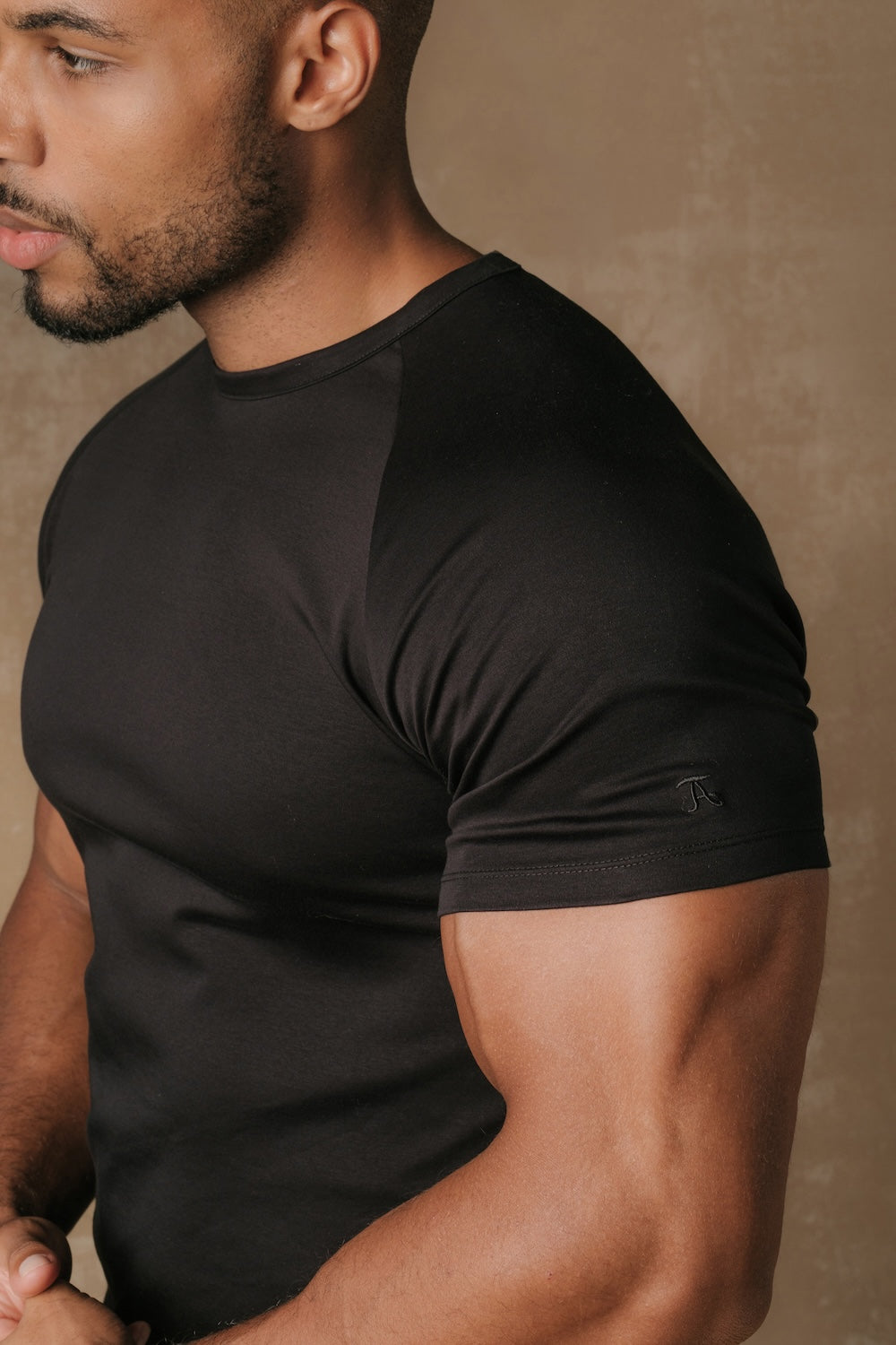 Mercerised Cotton T-Shirt in Black - TAILORED ATHLETE - USA