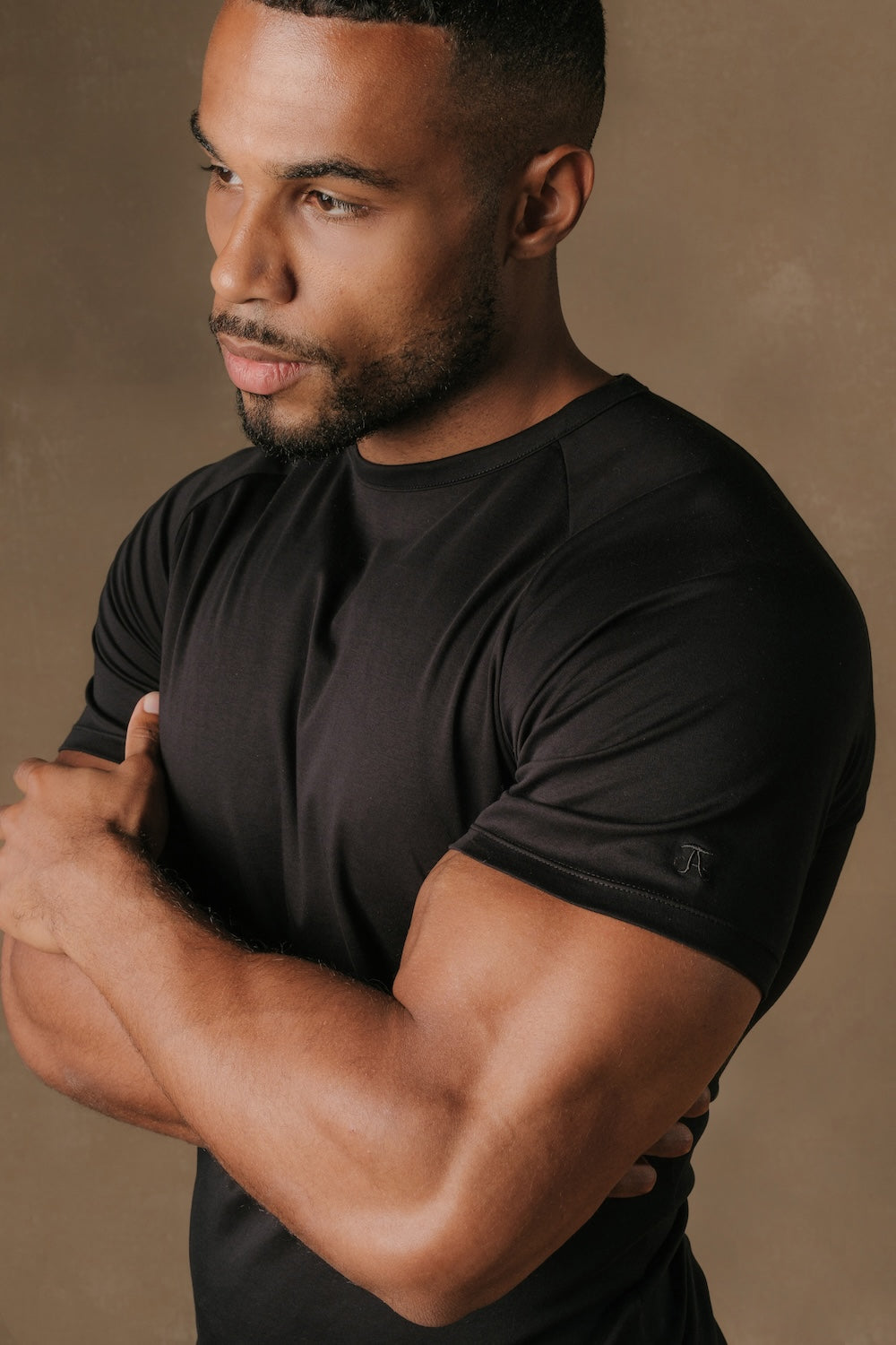 Mercerised Cotton T-Shirt in Black - TAILORED ATHLETE - USA