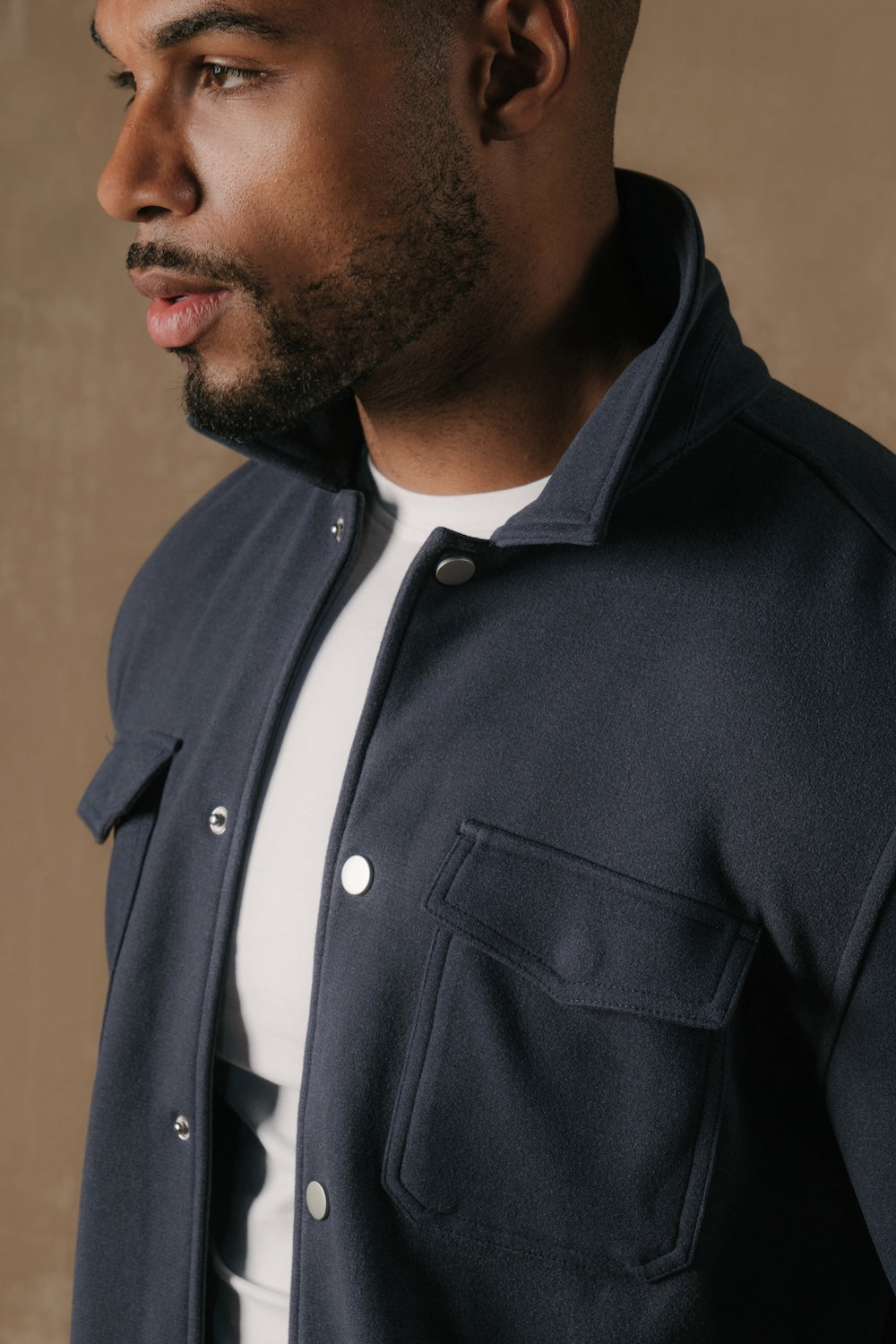 Soft Brushed Overshirt in Airforce - TAILORED ATHLETE - USA