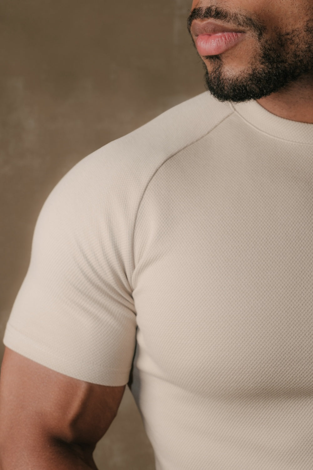 Textured Jersey T-Shirt in Stone - TAILORED ATHLETE - USA