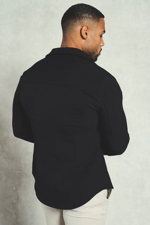 Twill Textured Shirt in Black - TAILORED ATHLETE - USA
