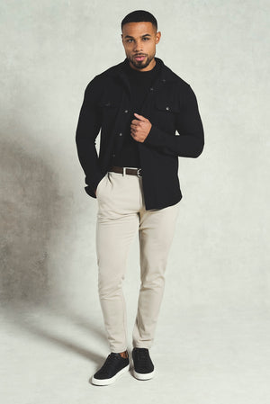 Twill Textured Shirt in Black - TAILORED ATHLETE - USA