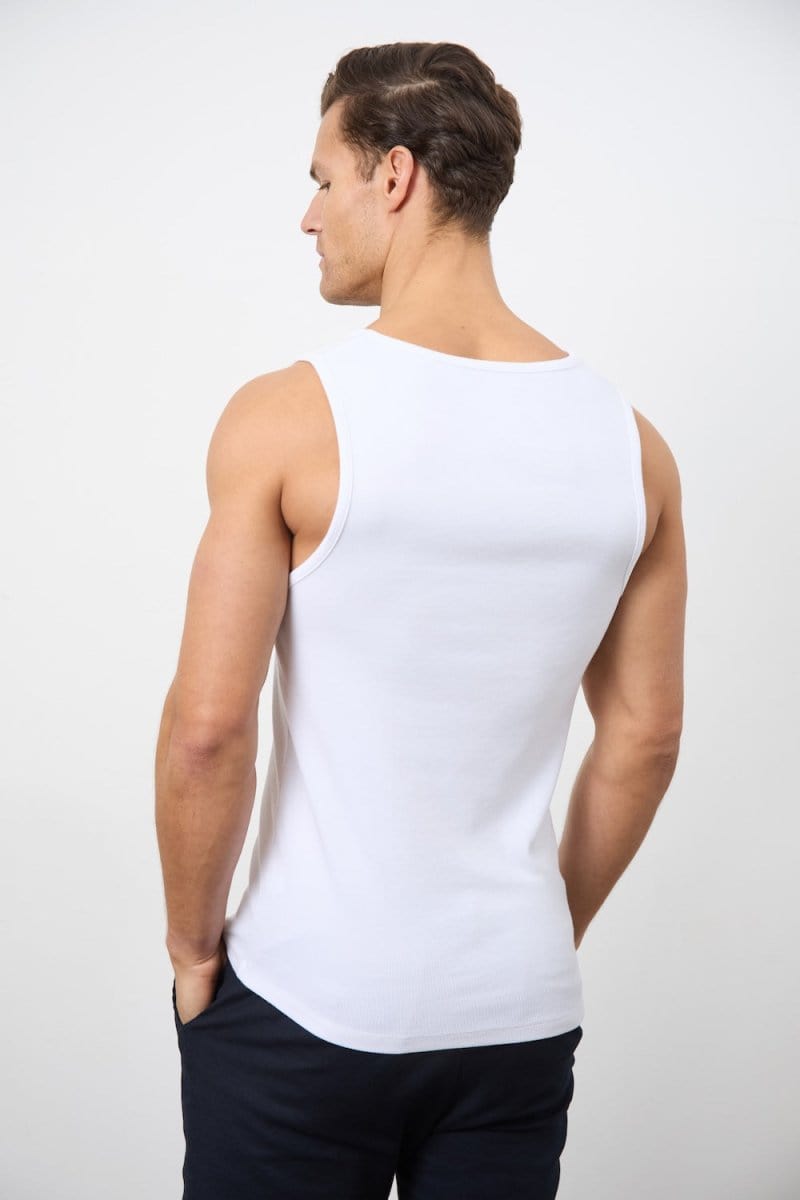 Ribbed Tank Top in White - TAILORED ATHLETE - USA