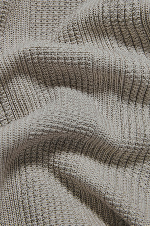 Vertical Stripe Knitted Polo Shirt in Stone - TAILORED ATHLETE - USA