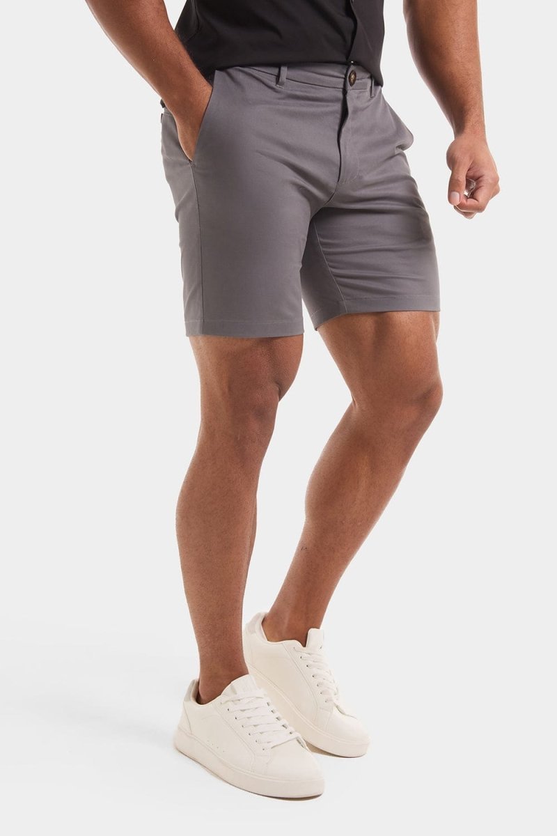 Athletic Fit Chino Shorts 7" in Dark Grey - TAILORED ATHLETE - USA