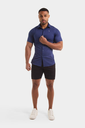 Athletic Fit Chino Shorts 7" in Black - TAILORED ATHLETE - USA