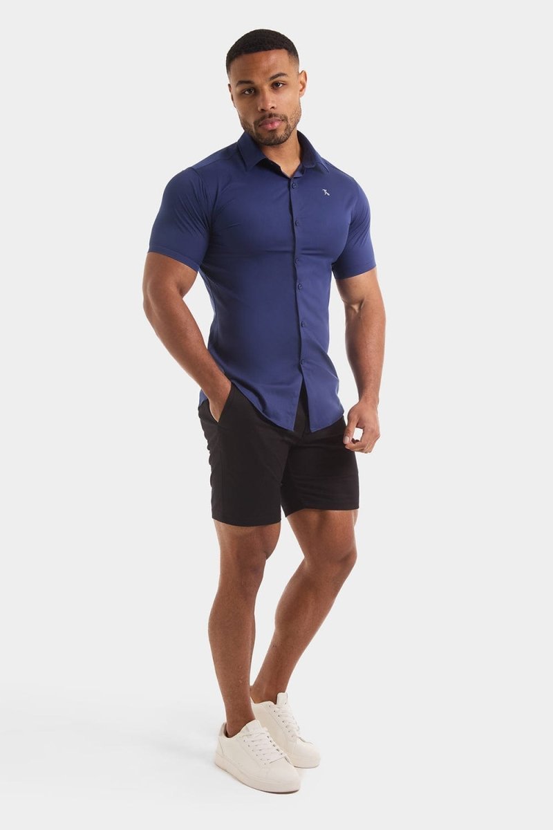 Athletic Fit Chino Shorts 7" in Black - TAILORED ATHLETE - USA