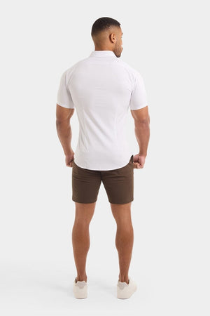 Athletic Fit Short Sleeve Bamboo Shirt in White - TAILORED ATHLETE - USA