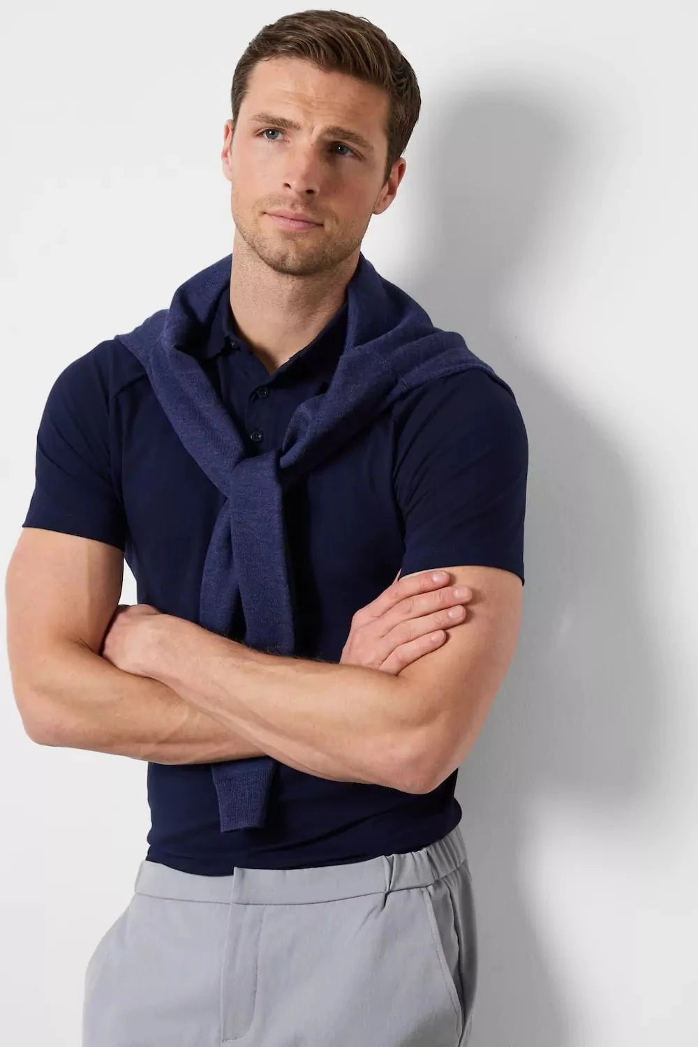 Athletic Fit Polo Shirt in Navy - TAILORED ATHLETE - USA