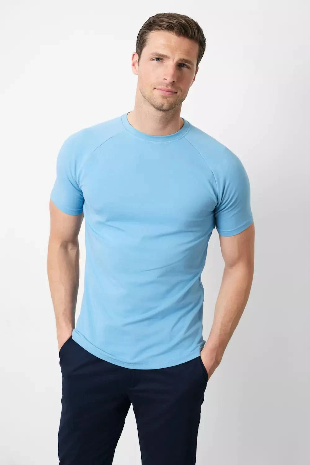 Athletic Fit T-Shirt in Soft Blue - TAILORED ATHLETE - USA