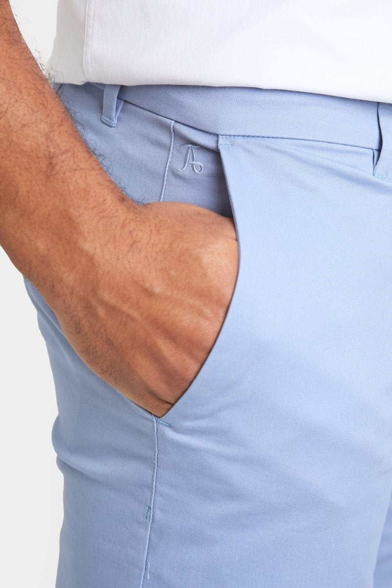 Athletic Fit Chino Shorts 7'' in Light Blue - TAILORED ATHLETE - USA
