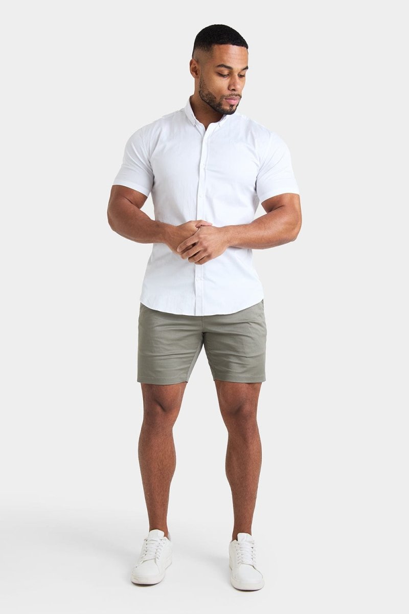 Athletic Fit Chino Shorts 7'' in Sage - TAILORED ATHLETE - USA