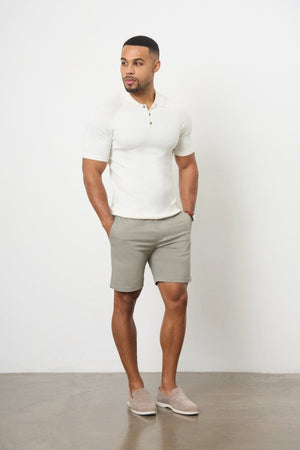 Athletic Fit Chino Shorts 7" in Soft Khaki - TAILORED ATHLETE - USA